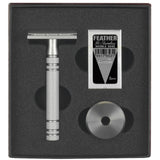 Feather All Stainless double edge safety razor + houder AS-D2S - Manandshaving - Feather