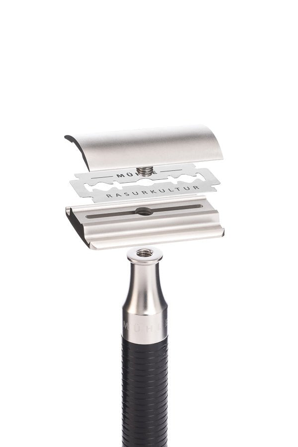 Muhle double edge safety razor ROCCA RVS matzwart R96 - Manandshaving - Muhle