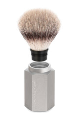 Muhle Hexagon scheerkwast synthetisch haar Silver - Manandshaving - Muhle Hexagon