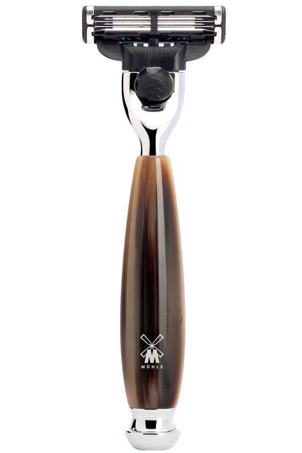 Muhle VIVO scheermes Mach3 Hoornbruin - Manandshaving - Muhle