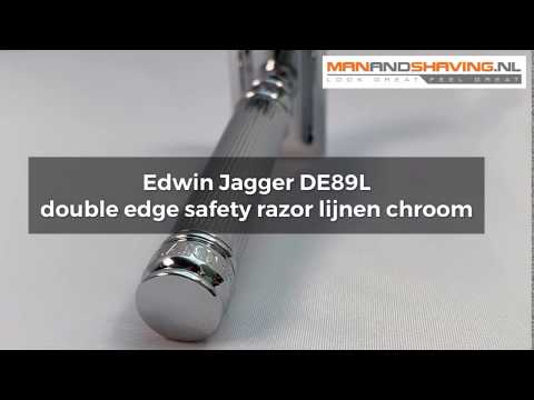 Rasoir de sûreté à double tranchant Edwin Jagger DE89L lignes chrome