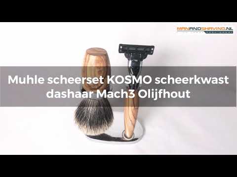 Muhle scheerset Kosmo S281H870 - Dassenhaar - Mach3 - Olijfhout