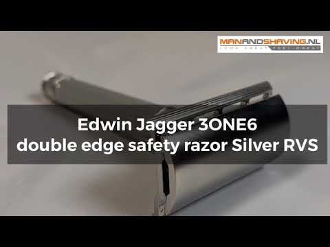 Rasoir de sûreté Edwin Jagger 3ONE6 double tranchant Argent en acier inoxydable