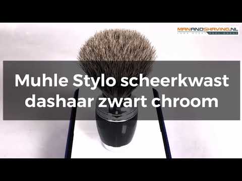 Blaireau Muhle Stylo poils de blaireau noir chrome