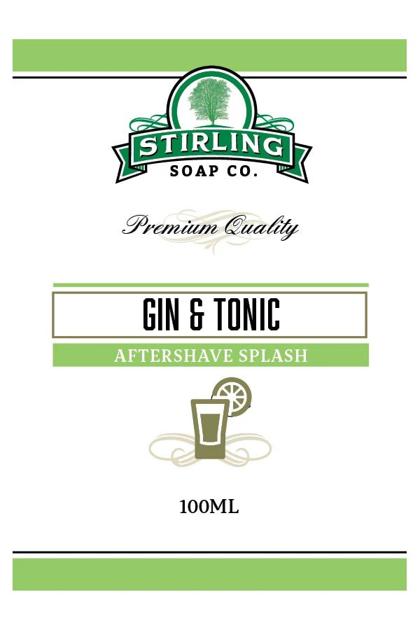 Stirling Soap Co. after shave Gin & Tonic on the rocks 100ml - Manandshaving - Stirling Soap Co.
